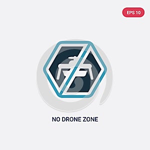 Two color no drone zone vector icon from signaling concept. isolated blue no drone zone vector sign symbol can be use for web,