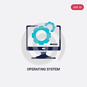 Two color operating system vector icon from electronic devices concept. isolated blue operating system vector sign symbol can be