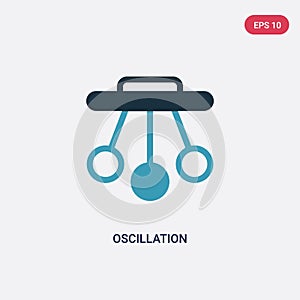 Two color oscillation vector icon from science concept. isolated blue oscillation vector sign symbol can be use for web, mobile