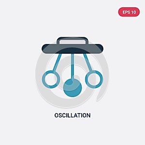 Two color oscillation vector icon from science concept. isolated blue oscillation vector sign symbol can be use for web, mobile photo