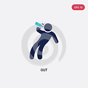 Two color out vector icon from humans concept. isolated blue out vector sign symbol can be use for web, mobile and logo. eps 10