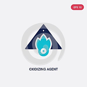 Two color oxidizing agent vector icon from cleaning concept. isolated blue oxidizing agent vector sign symbol can be use for web,