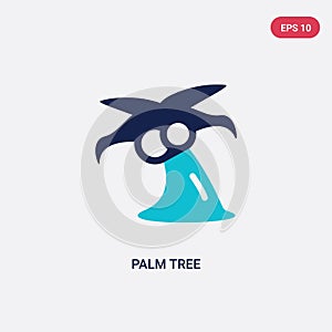 Two color palm tree vector icon from brazilia concept. isolated blue palm tree vector sign symbol can be use for web, mobile and