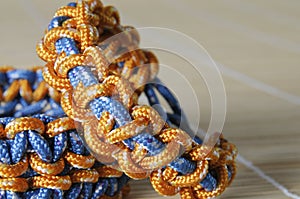 Two color paracord bracelet macro