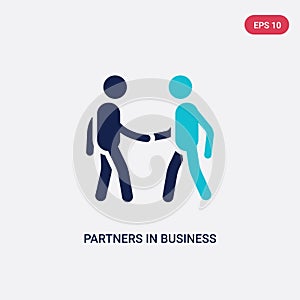 Two color partners in business vector icon from business concept. isolated blue partners in business vector sign symbol can be use