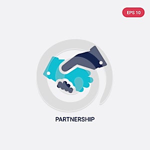Two color partnership vector icon from business concept. isolated blue partnership vector sign symbol can be use for web, mobile