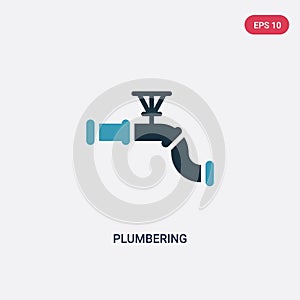 Two color plumbering vector icon from other concept. isolated blue plumbering vector sign symbol can be use for web, mobile and