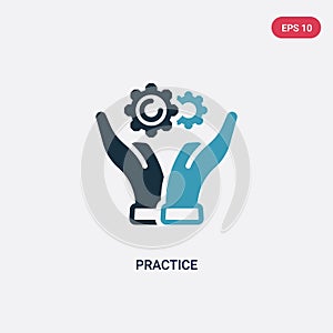 Two color practice vector icon from productivity concept. isolated blue practice vector sign symbol can be use for web, mobile and