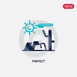 Two color prefect vector icon from desert concept. isolated blue prefect vector sign symbol can be use for web, mobile and logo.