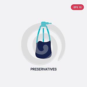 Two color preservatives vector icon from cleaning concept. isolated blue preservatives vector sign symbol can be use for web,