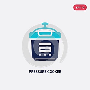 Two color pressure cooker vector icon from electronic devices concept. isolated blue pressure cooker vector sign symbol can be use