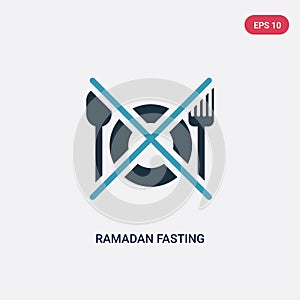 Two color ramadan fasting vector icon from religion-2 concept. isolated blue ramadan fasting vector sign symbol can be use for web