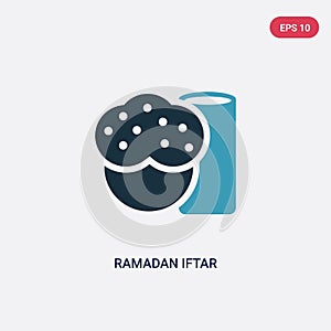 Two color ramadan iftar vector icon from religion-2 concept. isolated blue ramadan iftar vector sign symbol can be use for web,