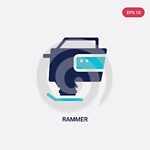 Two color rammer vector icon from construction concept. isolated blue rammer vector sign symbol can be use for web, mobile and