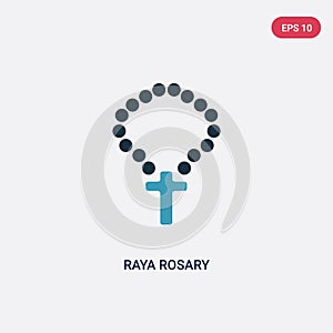 Two color raya rosary vector icon from religion-2 concept. isolated blue raya rosary vector sign symbol can be use for web, mobile