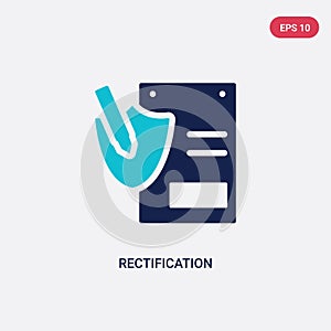 Two color rectification vector icon from gdpr concept. isolated blue rectification vector sign symbol can be use for web, mobile
