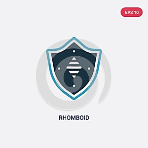 Two color rhomboid vector icon from security concept. isolated blue rhomboid vector sign symbol can be use for web, mobile and