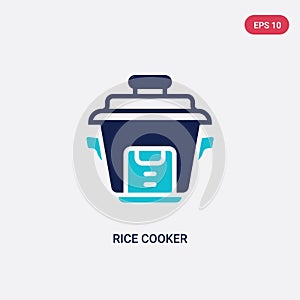 Two color rice cooker vector icon from electronic devices concept. isolated blue rice cooker vector sign symbol can be use for web