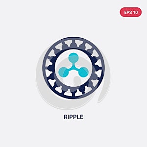 Two color ripple vector icon from cryptocurrency economy concept. isolated blue ripple vector sign symbol can be use for web,