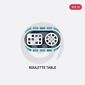 Two color roulette table vector icon from other concept. isolated blue roulette table vector sign symbol can be use for web,