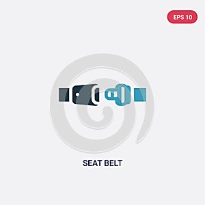 Two color seat belt vector icon from security concept. isolated blue seat belt vector sign symbol can be use for web, mobile and