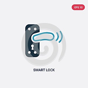 Two color smart lock vector icon from smart home concept. isolated blue smart lock vector sign symbol can be use for web, mobile