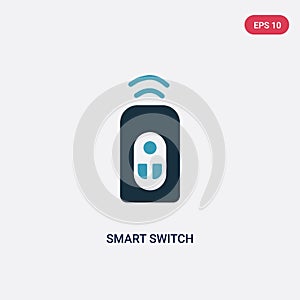 Two color smart switch vector icon from smart home concept. isolated blue smart switch vector sign symbol can be use for web,