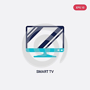 Two color smart tv vector icon from electronic devices concept. isolated blue smart tv vector sign symbol can be use for web,