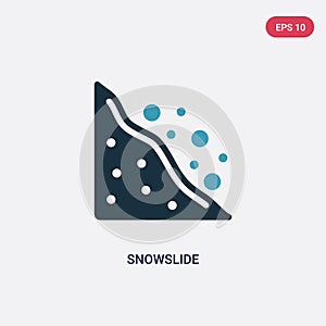 Two color snowslide vector icon from nature concept. isolated blue snowslide vector sign symbol can be use for web, mobile and