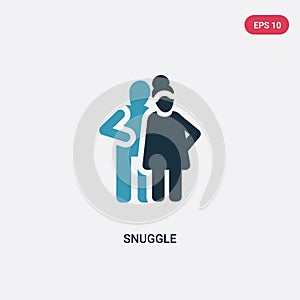 Two color snuggle vector icon from people concept. isolated blue snuggle vector sign symbol can be use for web, mobile and logo.