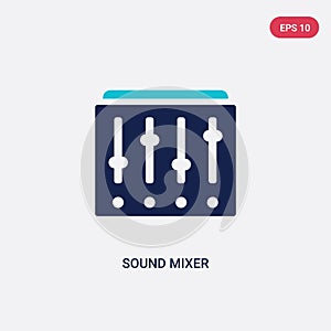 Two color sound mixer vector icon from discotheque concept. isolated blue sound mixer vector sign symbol can be use for web,