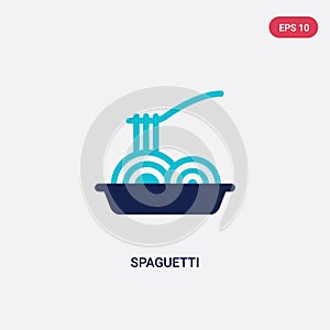 Two color spaguetti vector icon from food concept. isolated blue spaguetti vector sign symbol can be use for web, mobile and logo