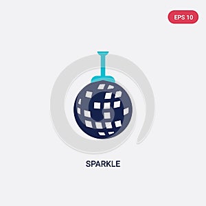 Two color sparkle vector icon from discotheque concept. isolated blue sparkle vector sign symbol can be use for web, mobile and