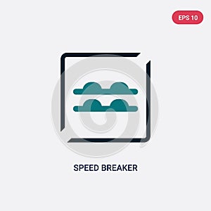 Two color speed breaker vector icon from maps and flags concept. isolated blue speed breaker vector sign symbol can be use for web