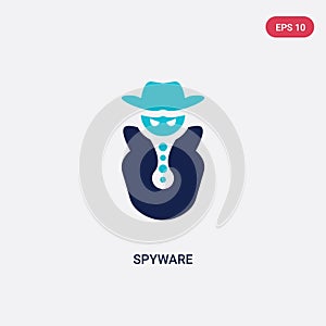 Two color spyware vector icon from cyber concept. isolated blue spyware vector sign symbol can be use for web, mobile and logo.
