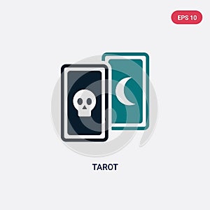 Two color tarot vector icon from magic concept. isolated blue tarot vector sign symbol can be use for web, mobile and logo. eps 10