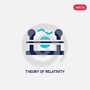 Two color theory of relativity vector icon from education concept. isolated blue theory of relativity vector sign symbol can be