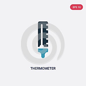 Two color thermometer vector icon from industry concept. isolated blue thermometer vector sign symbol can be use for web, mobile