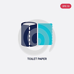 Two color toilet paper vector icon from cleaning concept. isolated blue toilet paper vector sign symbol can be use for web, mobile