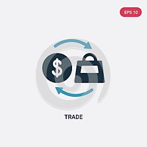 Two color trade vector icon from payment concept. isolated blue trade vector sign symbol can be use for web, mobile and logo. eps