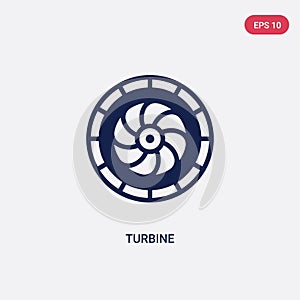 Two color turbine vector icon from electronic devices concept. isolated blue turbine vector sign symbol can be use for web, mobile