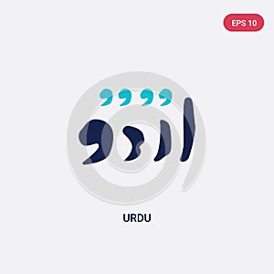 Two color urdu vector icon from india concept. isolated blue urdu vector sign symbol can be use for web, mobile and logo. eps 10