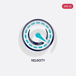 Two color velocity vector icon from big data concept. isolated blue velocity vector sign symbol can be use for web, mobile and