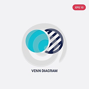 Two color venn diagram vector icon from analytics concept. isolated blue venn diagram vector sign symbol can be use for web,