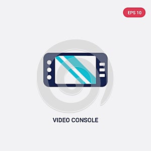 Two color video console vector icon from augmented reality concept. isolated blue video console vector sign symbol can be use for