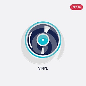 Two color vinyl vector icon from blogger and influencer concept. isolated blue vinyl vector sign symbol can be use for web, mobile