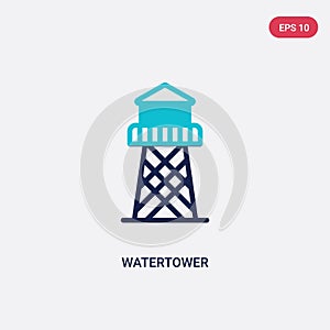 Two color watertower vector icon from wild west concept. isolated blue watertower vector sign symbol can be use for web, mobile