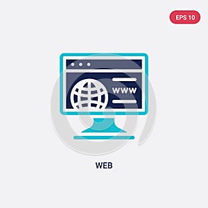 Two color web vector icon from blogger and influencer concept. isolated blue web vector sign symbol can be use for web, mobile and