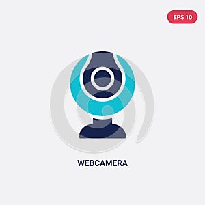 Two color webcamera vector icon from computer concept. isolated blue webcamera vector sign symbol can be use for web, mobile and