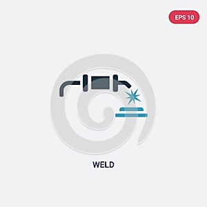 Two color weld vector icon from industry concept. isolated blue weld vector sign symbol can be use for web, mobile and logo. eps